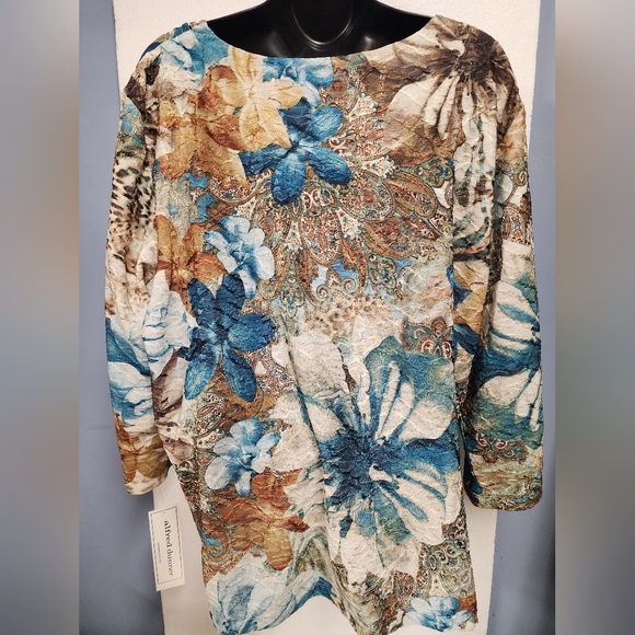 NWT ALFRED DUNNER Walnut Grove Floral-Print Top XL - Picture 11 of 12